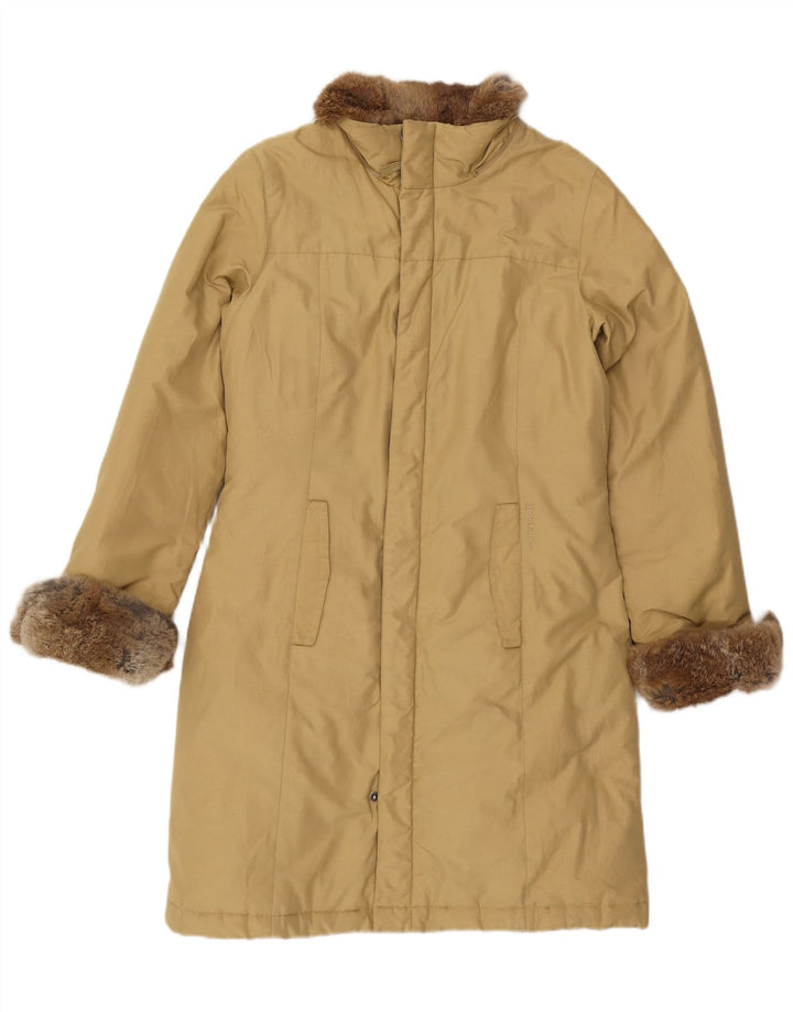 Woolrich Damen Wattierter Mantel UK 14 Mittelbeige Baumwolle