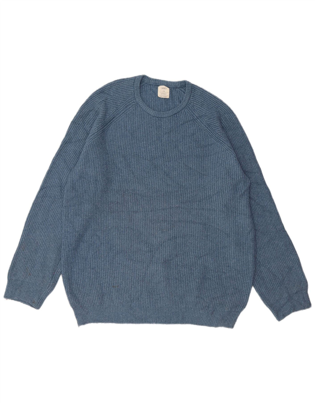 Marks & Spencer Herren-Pullover mit Rundhalsausschnitt, 2XL, Blau, Polyamid