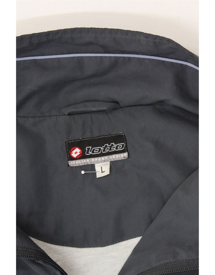 LOTTO Mens Tracksuit Top Jacket Large Grey Colourblock Polyester Vintage Lotto and Second-Hand Lotto from Messina Hembry 