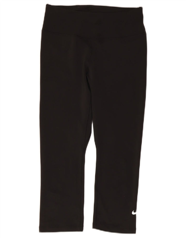 Nike Damen Dri Fit Capri Leggings UK 10 Small Schwarz Polyester