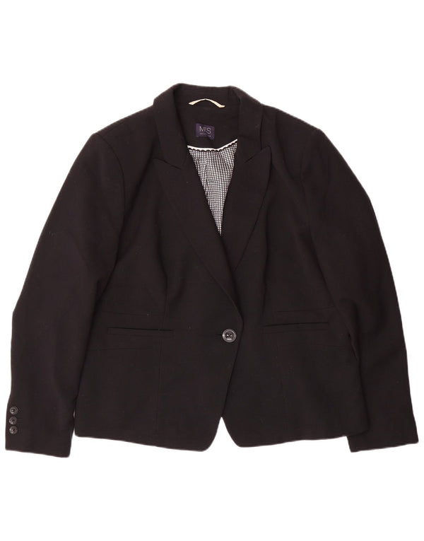 Marks & Spencer Damen 1-Knopf-Blazerjacke UK 20 2XL Schwarz Polyester