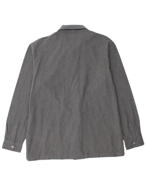Jack Wills Herren-Overshirt-Hemd, große graue Baumwolle