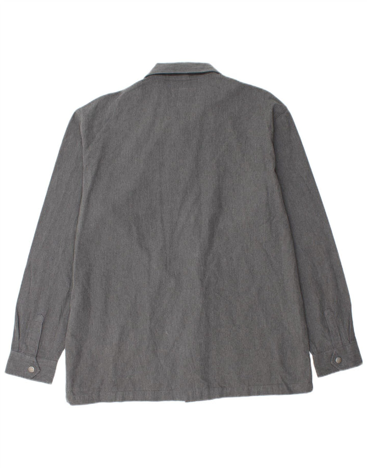 Jack Wills Herren-Overshirt-Hemd, große graue Baumwolle