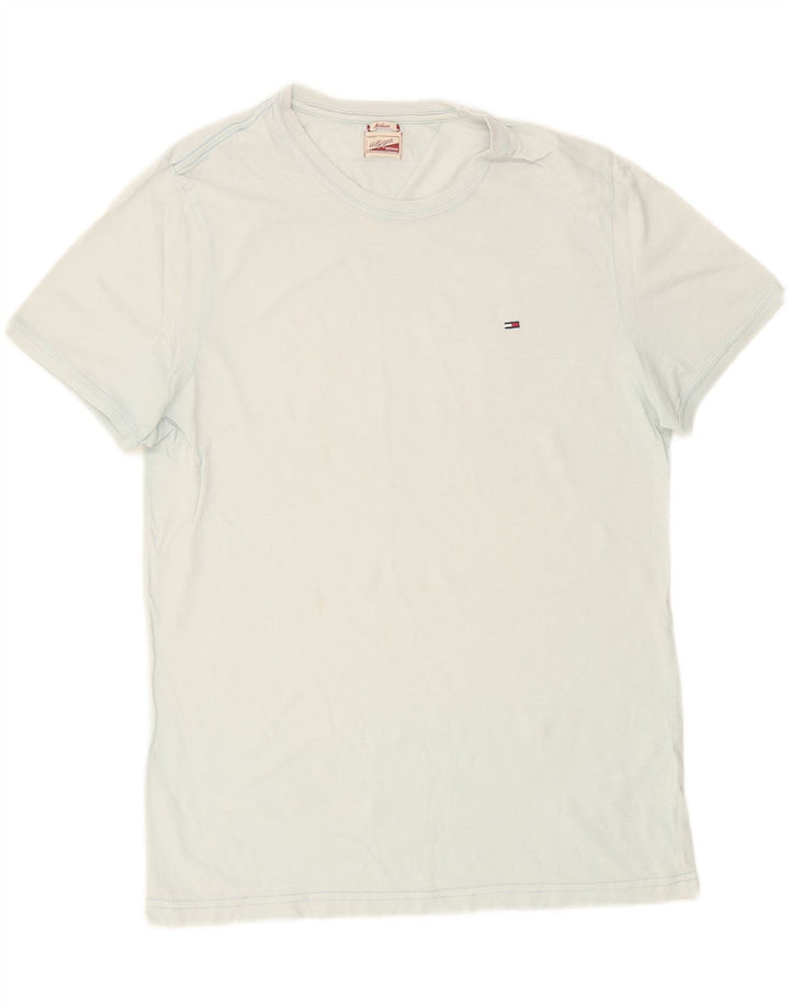 TOMMY HILFIGER Mens T-Shirt Top Medium Blue Vintage Tommy Hilfiger and Second-Hand Tommy Hilfiger from Messina Hembry 