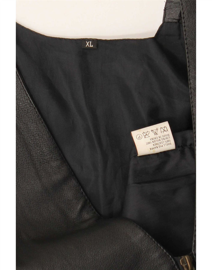 Vintage Herren Lederweste XL Schwarz