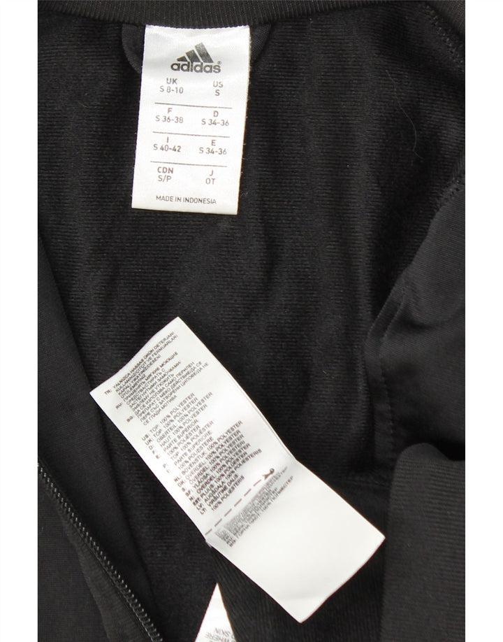 Adidas Damen Graphic Trainingsanzug Top Jacke UK 8/10 Small Schwarz Polyester