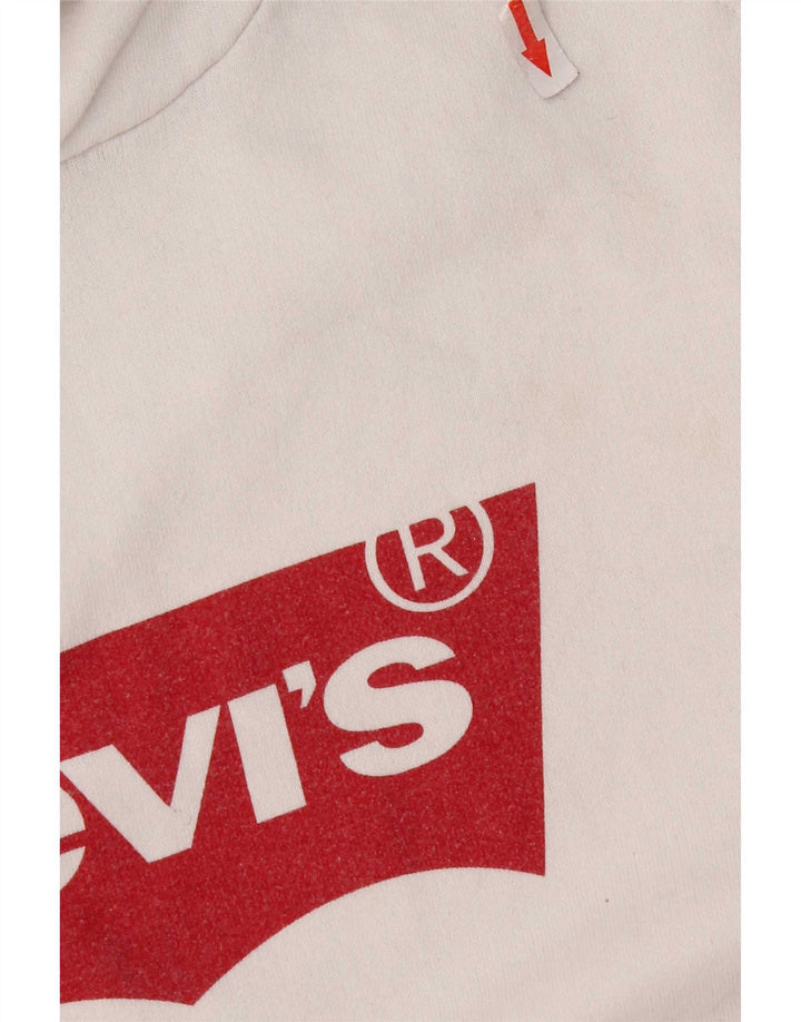 Levi's Herren-Pullover mit grafischem Kapuzenpullover, groß, aus weißer Baumwolle