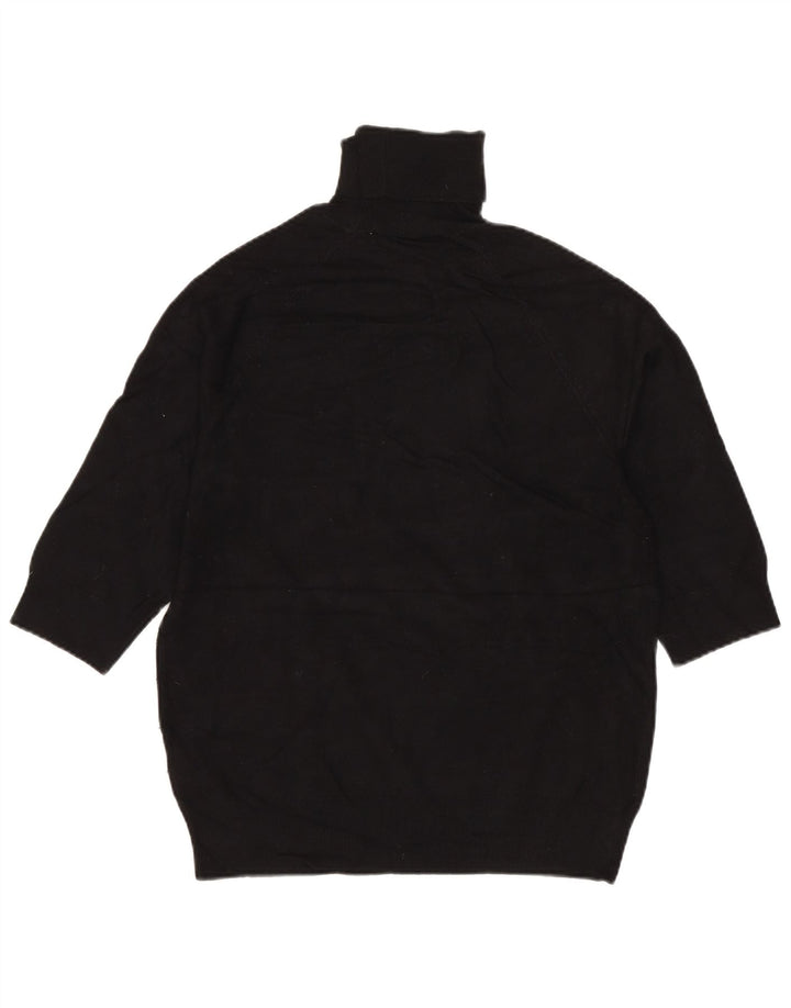 ZARA Damen-Pullover mit 3/4-Ärmeln und Rollkragen, Gr. 12, Mittelschwarz, Viskose