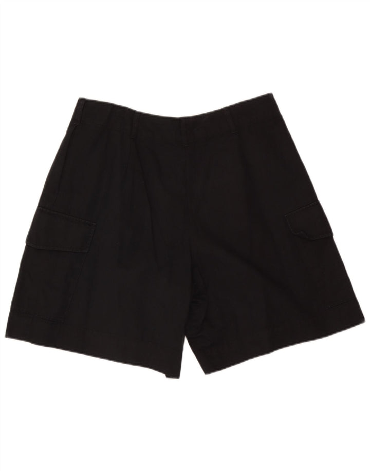 Massimo Dutti Damen Cargoshorts EU 42 Large W32 Schwarze Baumwolle