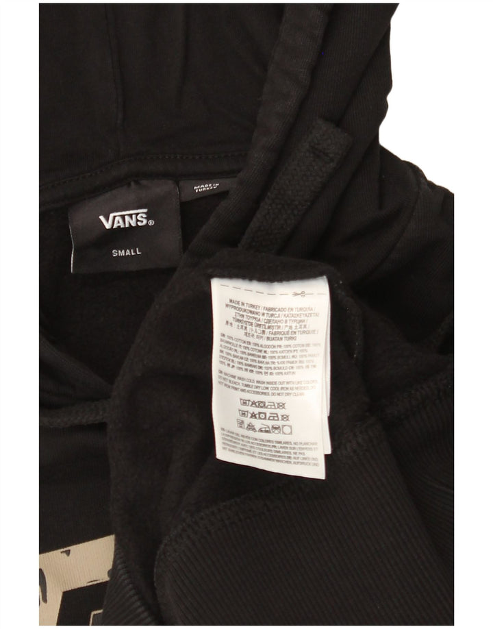 VANS Mens Graphic Hoodie Jumper Small Black Cotton