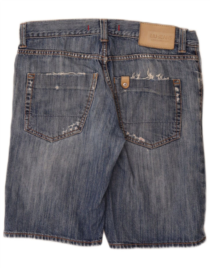 Liu Jo Herren-Jeansshorts im Distressed-Look, W32, mittelblaue Baumwolle