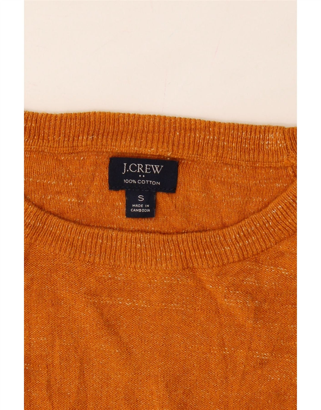 J. CREW Mens Boat Neck Jumper Sweater Small Orange Cotton Vintage J. Crew and Second-Hand J. Crew from Messina Hembry 