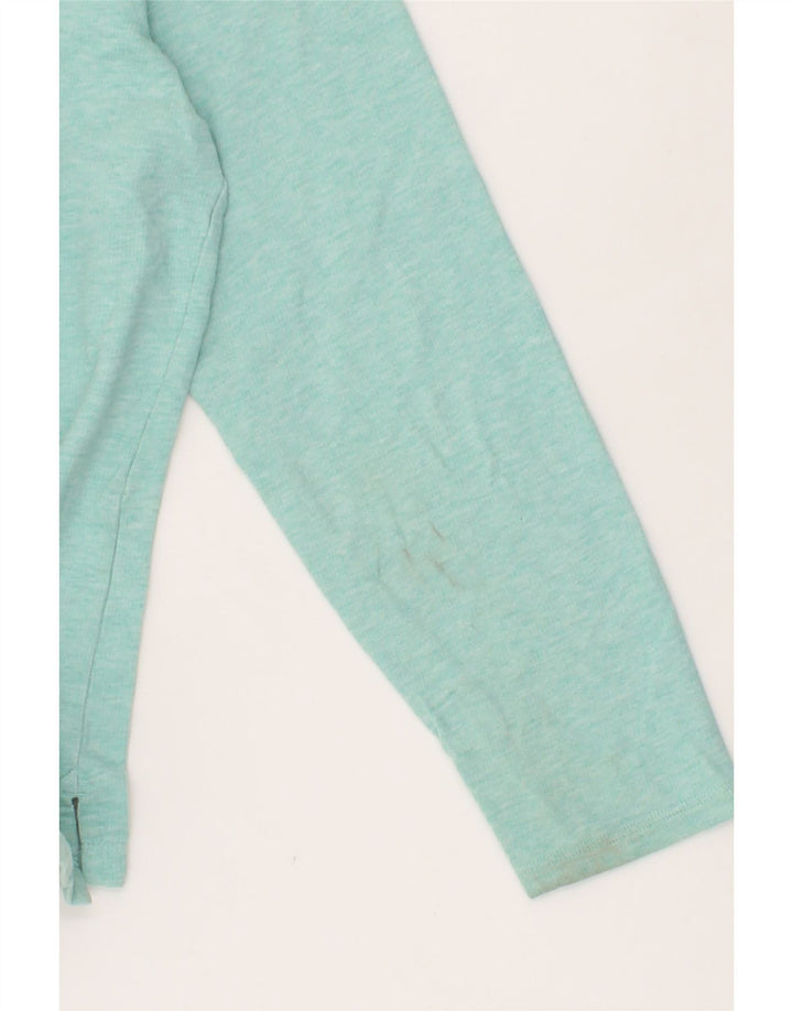 L.L.BEAN Womens Button Neck Sweatshirt Jumper UK 16 Large Turquoise Cotton Vintage L.L.Bean and Second-Hand L.L.Bean from Messina Hembry 