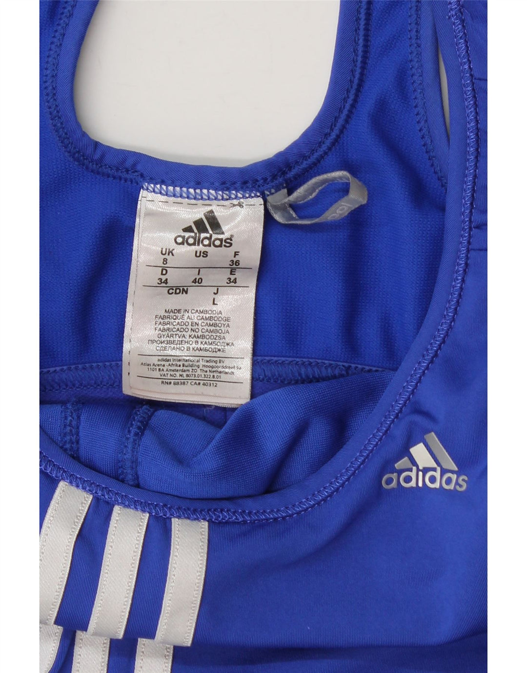Adidas Damen Climacool Weste Top UK 8 Small Blau Colourblock Nylon