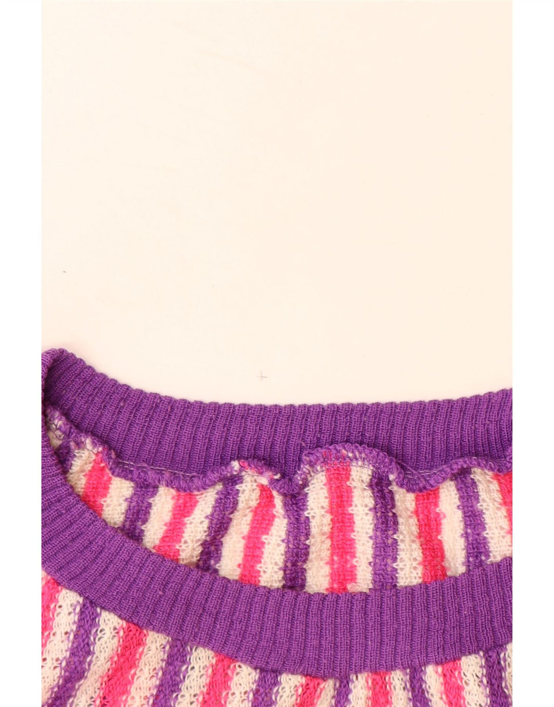 VINTAGE Damen-Pullover mit U-Boot-Ausschnitt, Gr. 14, groß, mehrfarbig gestreift