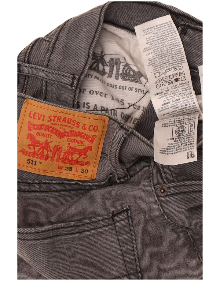 Levi's Herren 511 Slim Jeans W28 L30 Graue Baumwolle