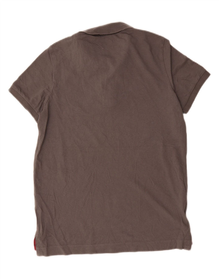 Benetton Herren-Muscle-Fit-Poloshirt aus mittelgrauer Baumwolle