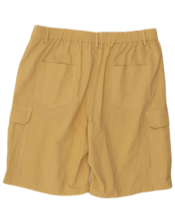 VINTAGE Mens Cargo Shorts Large W34  Yellow Polyester