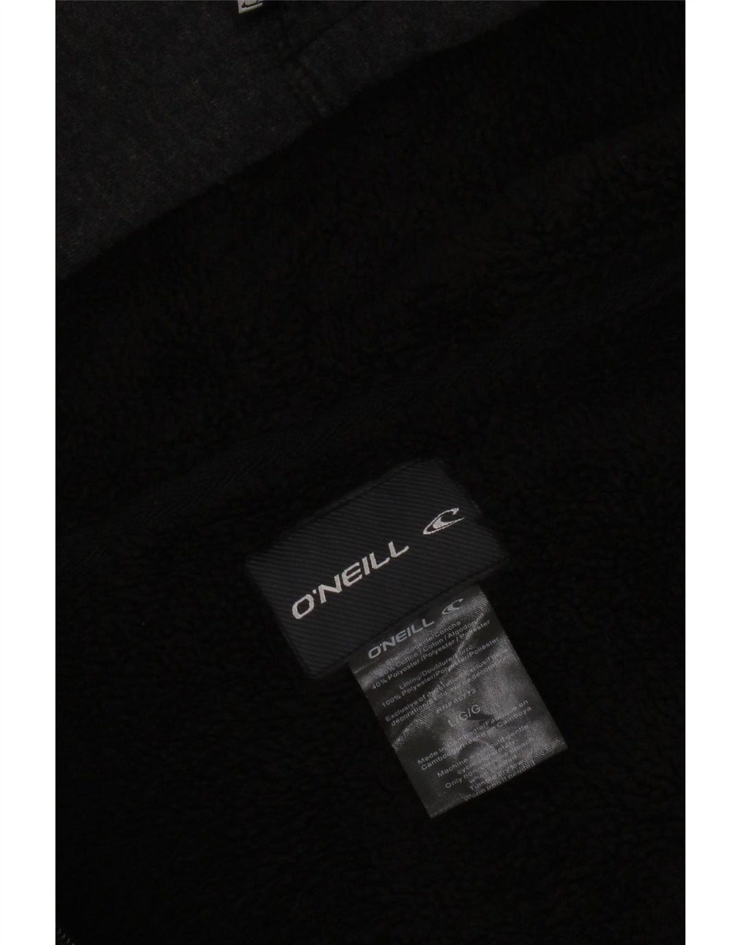 O'Neill Herren-Kapuzenpullover mit Reißverschluss, groß, graue Baumwolle