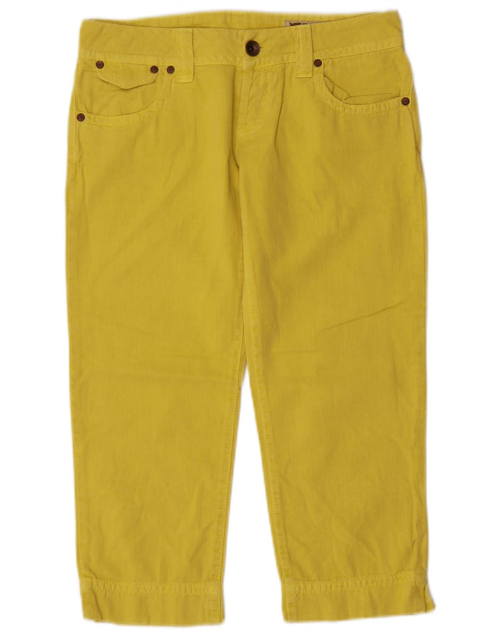 Gas Damen Capri-Jeans W27 L20 Gelbe Baumwolle