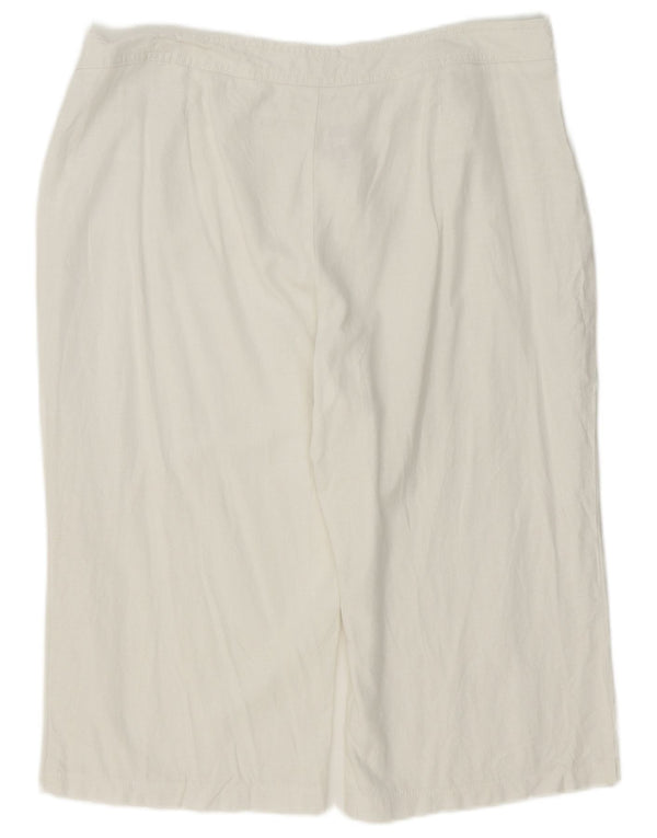Marks & Spencer Damen Bermudashorts UK 18 XL W38 Weißes Leinen