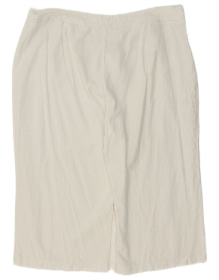 Marks & Spencer Damen Bermudashorts UK 18 XL W38 Weißes Leinen