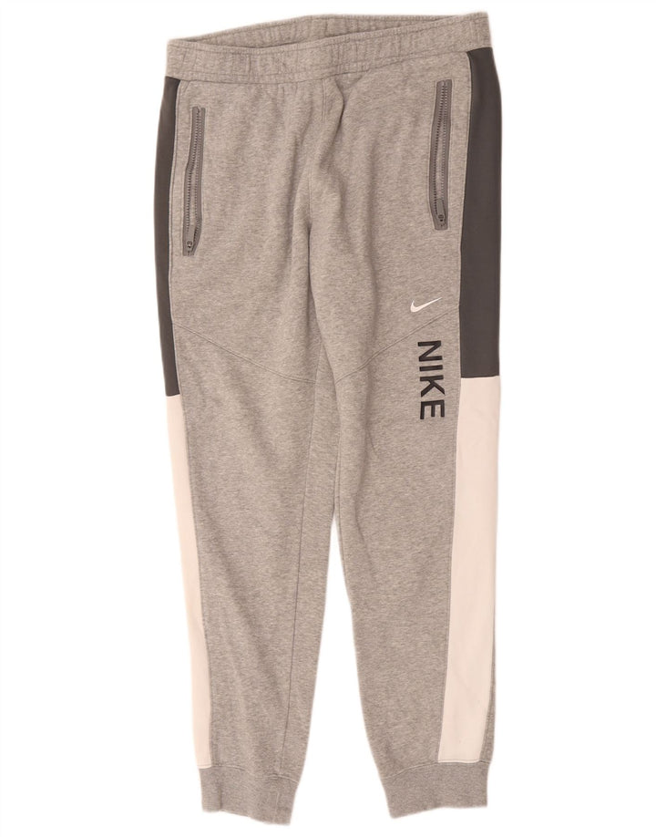 Nike Herren-Trainingshose mit Grafik, mittelgraue Farbblock-Baumwolle