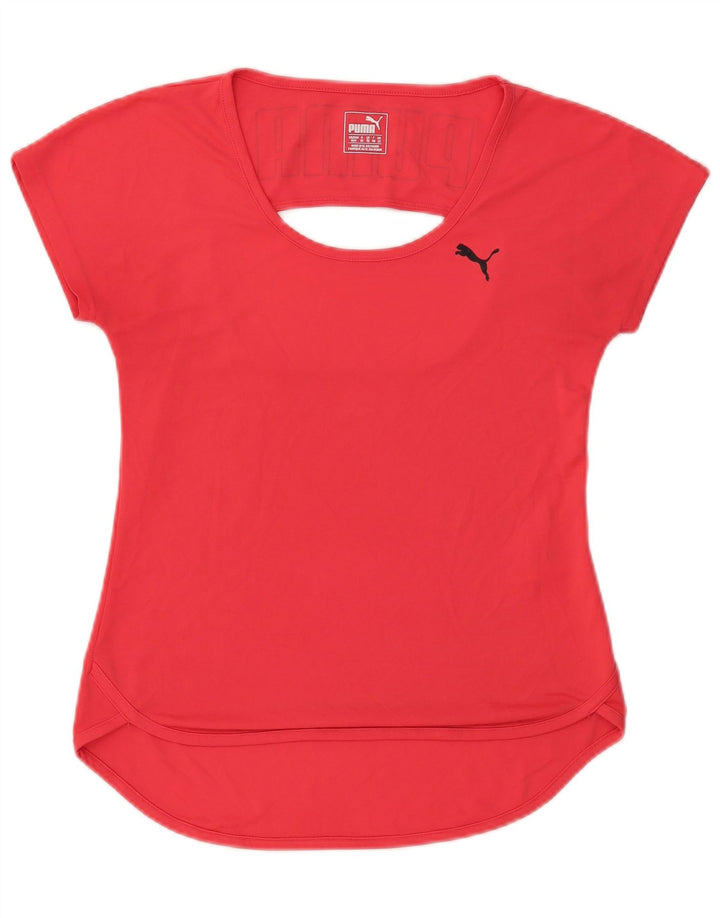 PUMA Damen Grafik T-Shirt Top UK 12 Mittelrosa Polyester