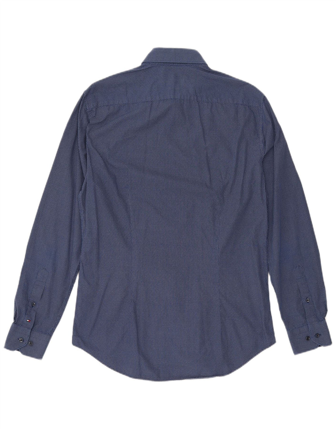 TOMMY HILFIGER Herren-Hemd mit abstraktem Muster, Größe 15 1/2 39, mittleres Marineblau