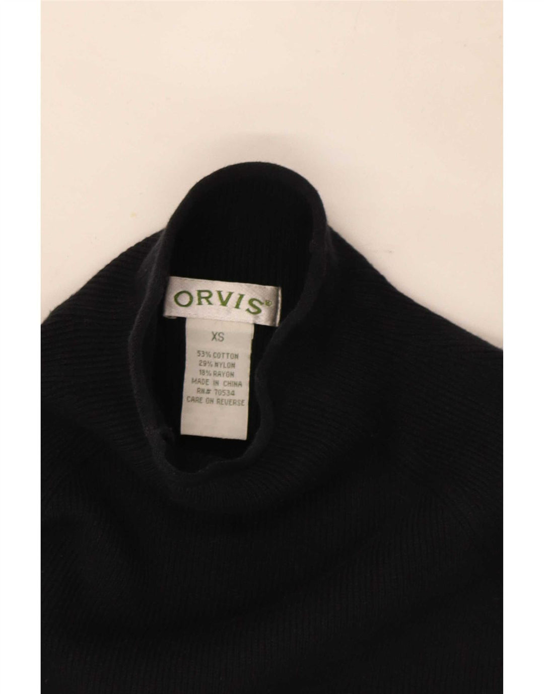 Orvis Damen Top Langarm UK 6 XS Schwarz Baumwolle
