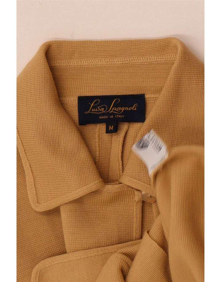 Luisa Spagnoli Damen Strickjacke UK 14 Mittelbeige Wolle