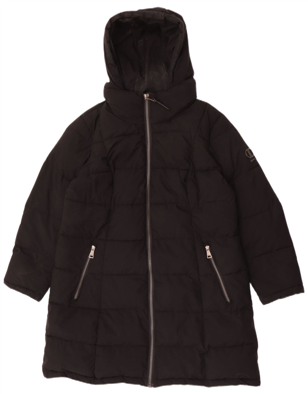 Dkny Damen Kapuzenmantel, gepolstert, UK 18, XL, Schwarz, Polyester