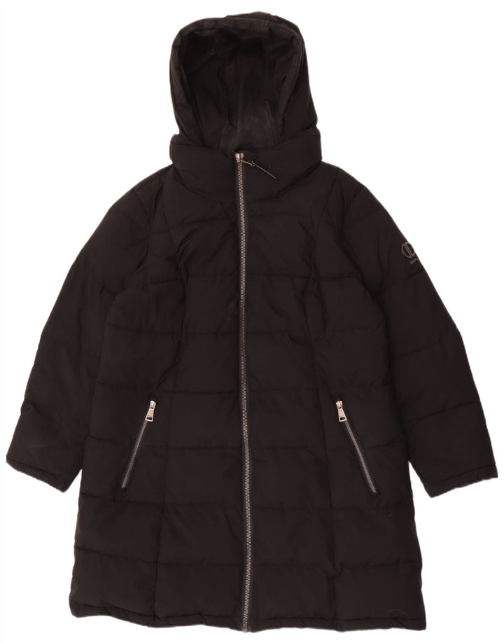 Dkny Damen Kapuzenmantel, gepolstert, UK 18, XL, Schwarz, Polyester