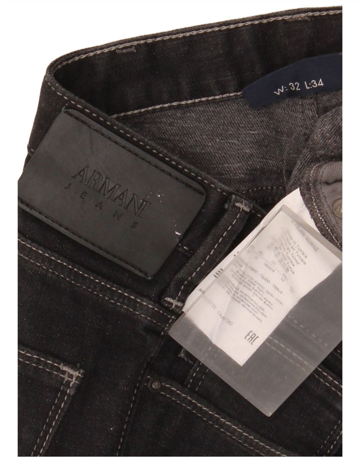Armani Herren Slim Jeans W32 L34 Schwarze Baumwolle