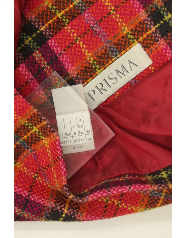 Prisma Damen-Blazerjacke mit 5 Knöpfen, UK 14, große rotkarierte Wolle
