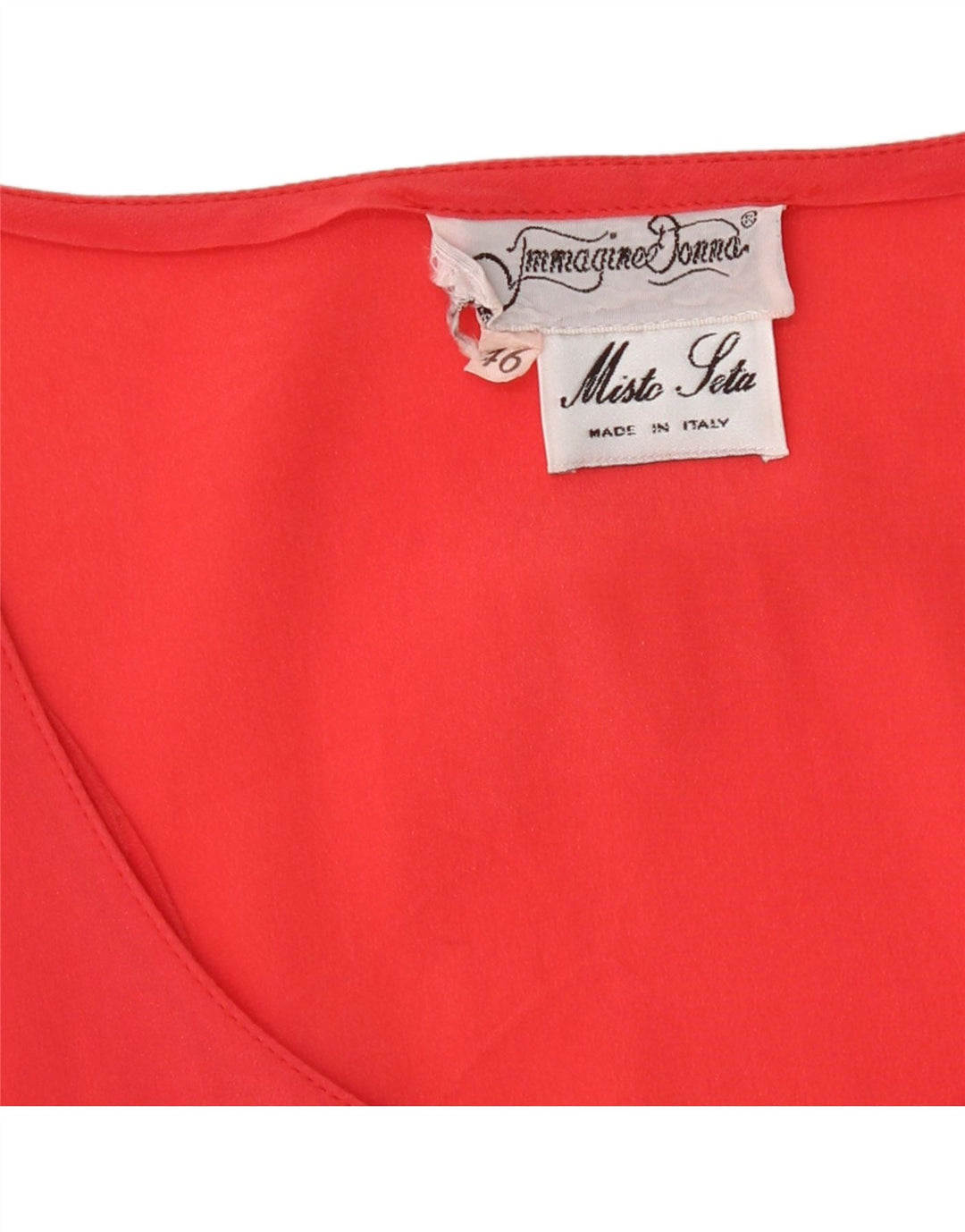 VINTAGE Womens Short Sleeve Shirt Blouse IT 46 Large Red Acetate Vintage Vintage and Second-Hand Vintage from Messina Hembry 