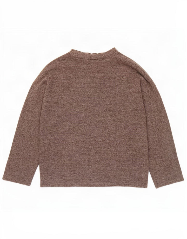 Zara Damen-Pullover, übergroß, Rundhalsausschnitt, Gr. 10, Größe S, Grau, Polyester