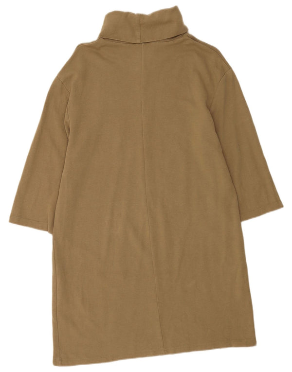 Zara Damen Pulloverkleid mit 3/4-Ärmeln, UK 14, Mittelbeige