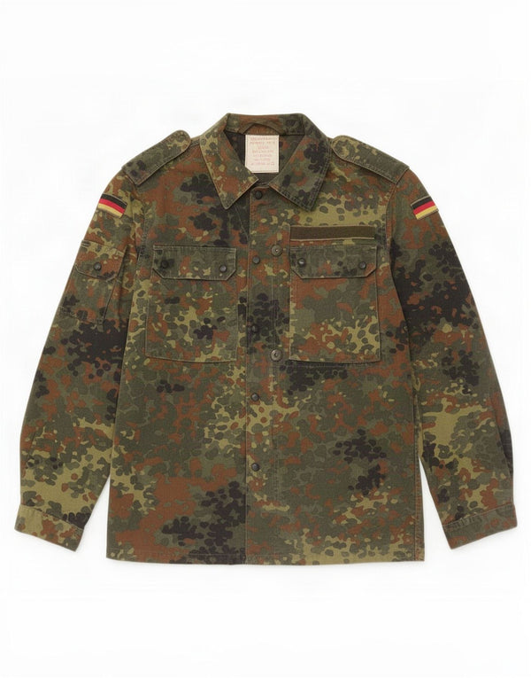 Vintage Mens Military Jacket UK 36 Small Khaki Camouflage Cotton