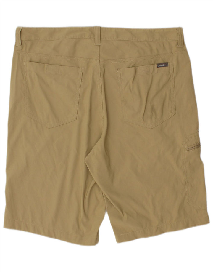 Eddie Bauer Herren Cargoshorts W34 Large Khaki Nylon