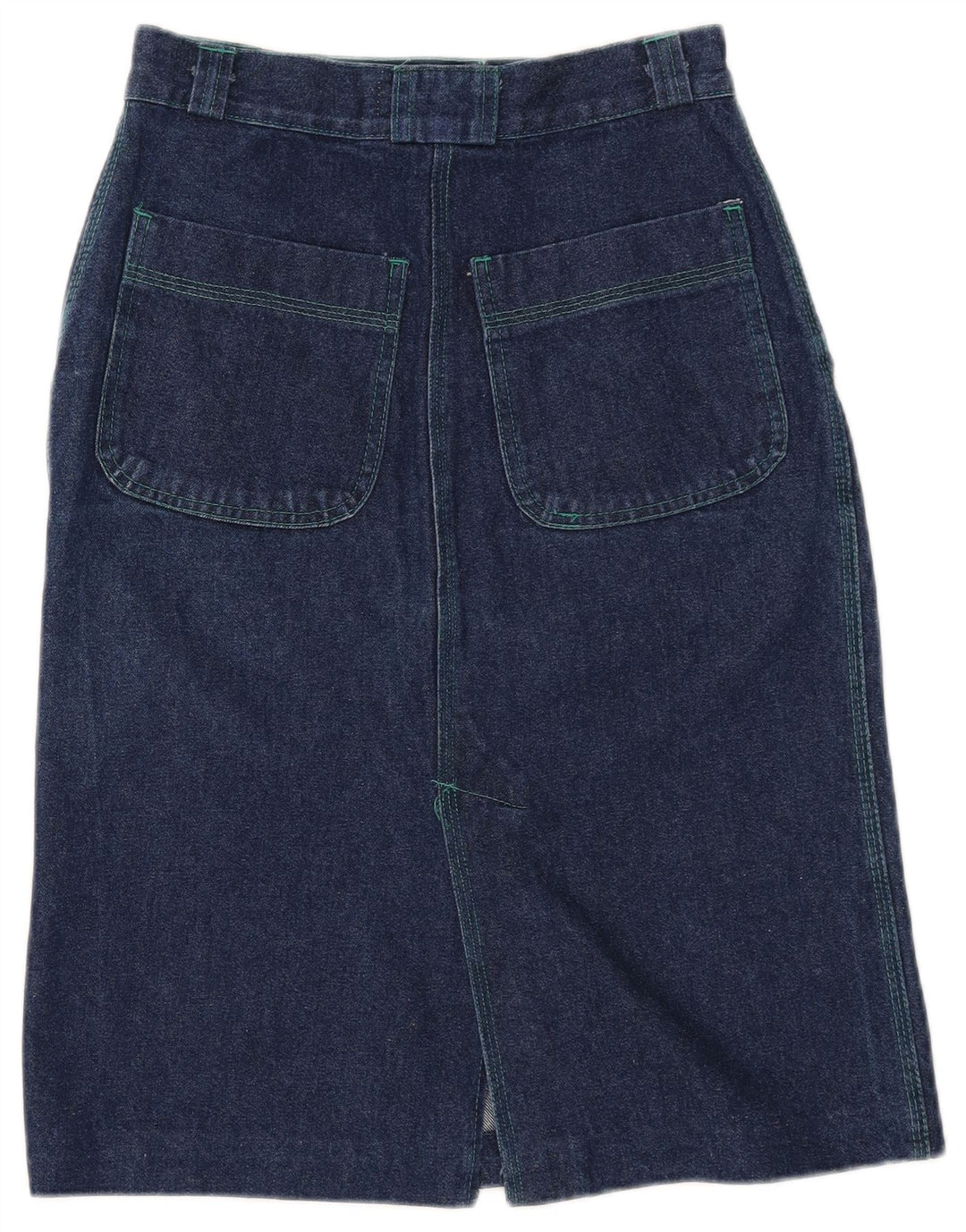 GREEN LEAVES Damen Jeansrock IT 44 Medium W26 Blaue Baumwolle