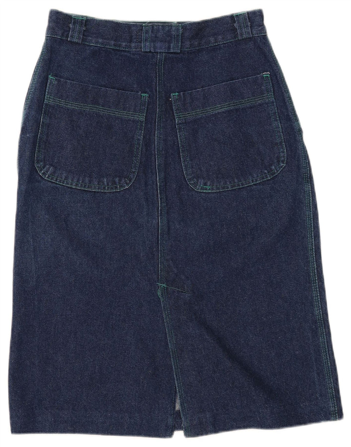 GREEN LEAVES Damen Jeansrock IT 44 Medium W26 Blaue Baumwolle