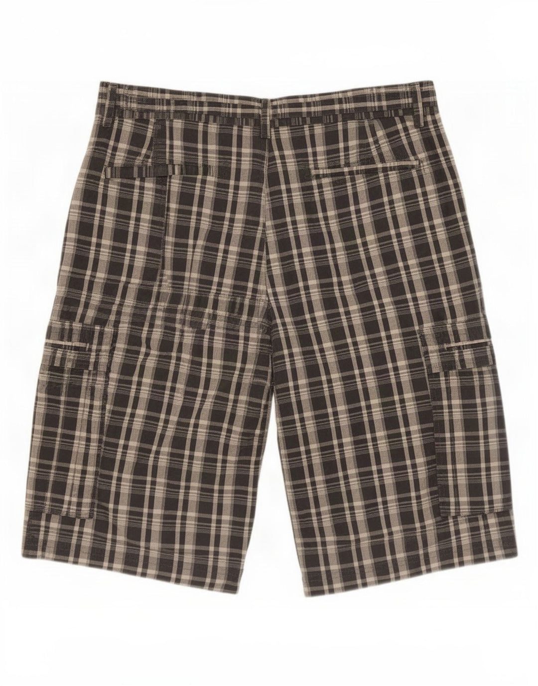 Marks & Spencer Herren Autograph Cargoshorts Medium W32 Grau karierte Baumwolle