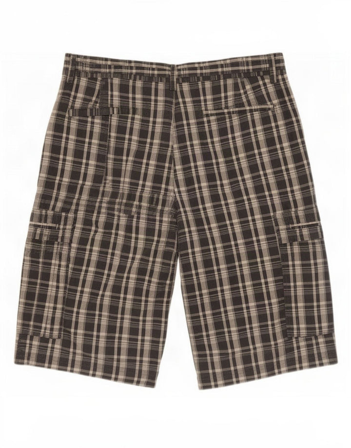 Marks & Spencer Herren Autograph Cargoshorts Medium W32 Grau karierte Baumwolle