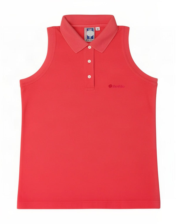Lotto Damen Ärmelloses Poloshirt UK 12 Mittelrosa Baumwolle