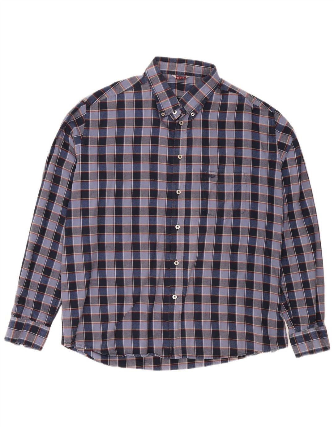 Carrera Herren-Flanellhemd 2XL, blau kariert, Baumwolle