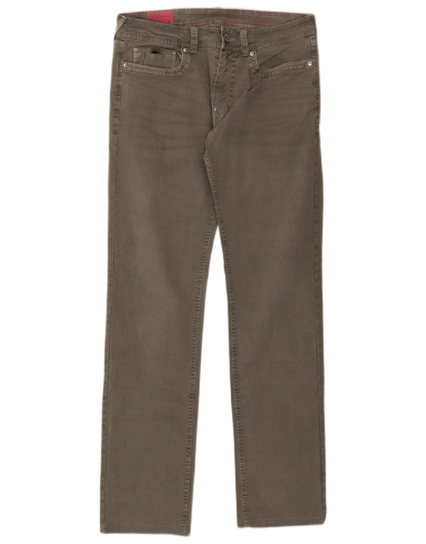 Gas Damen Gerade Freizeithose W31 L31 Graue Baumwolle