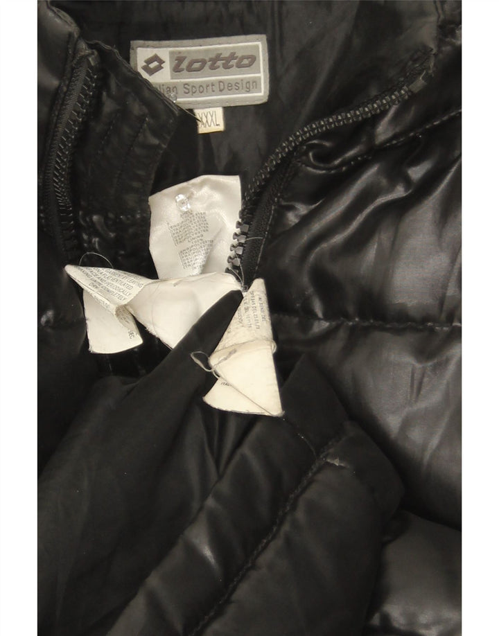Lotto gepolsterte Herrenjacke mit Kapuze, UK 46 3XL, schwarzes Polyester