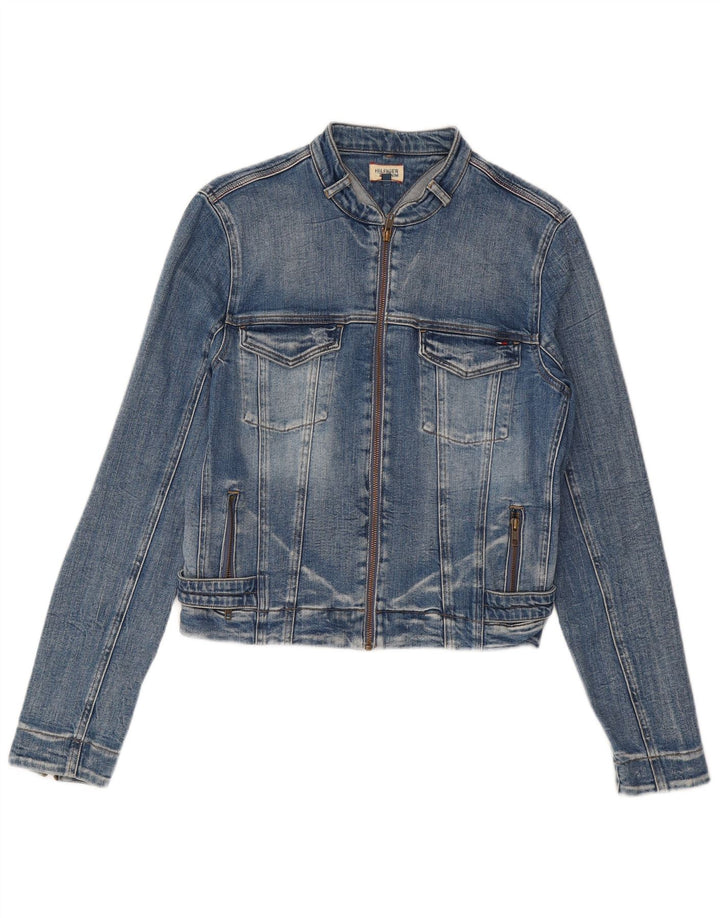 Tommy Hilfiger Damen Jeansjacke UK 14 Große blaue Baumwolle