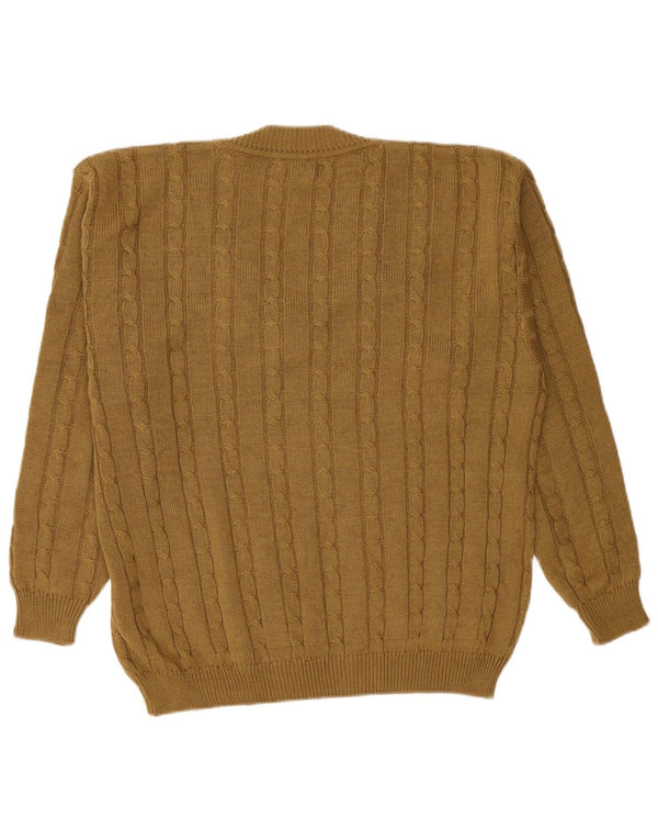 Piu Verona Herren-Pullover mit V-Ausschnitt, UK 48, 2XL, Khaki, Acryl